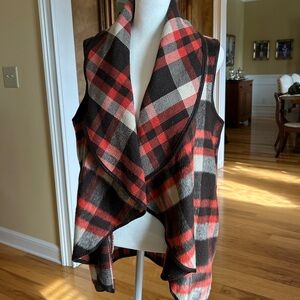 FAVLUX Checkered Vest in Red and Black for Women